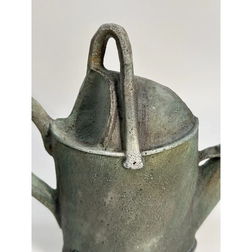 Vintage Marjolein Bastin Cast Iron Green Watering Can Doorstop 6.5